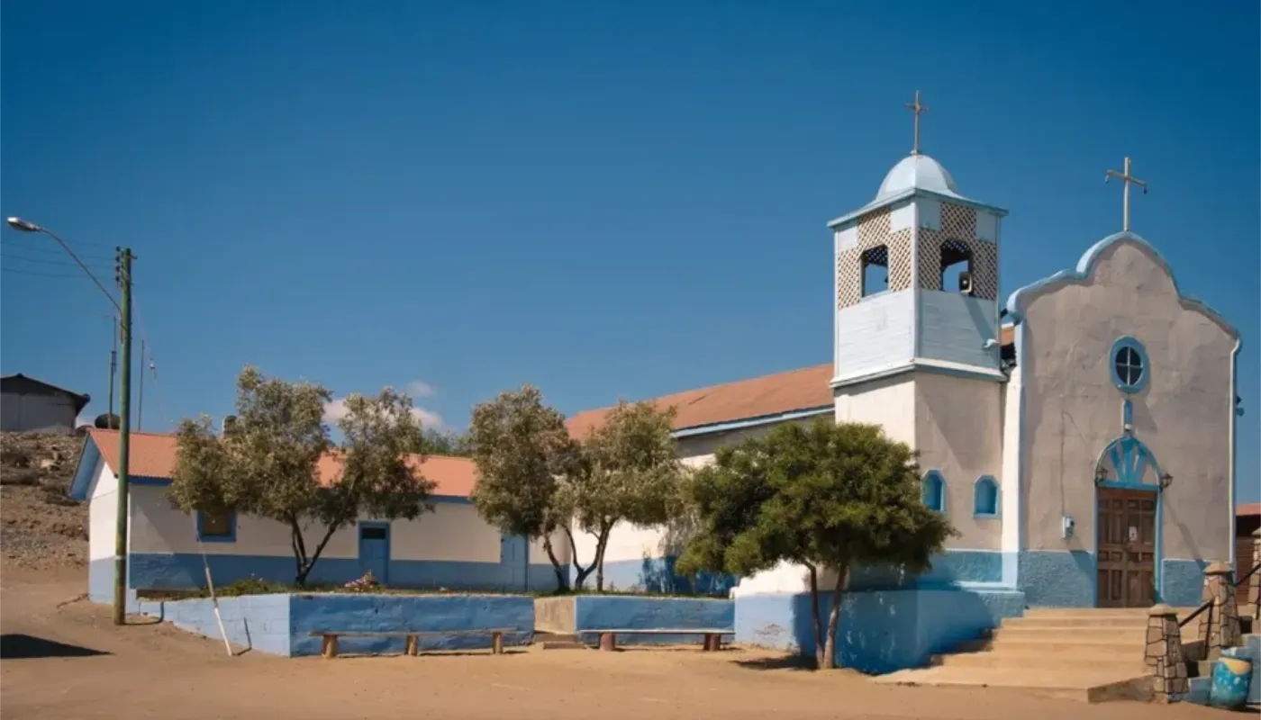 Iglesia de San José de los Choros, construida en 1600, en el pueblo de Los Choros, Región de Coquimbo